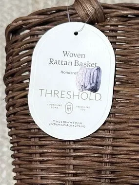 Threshold | Accents | New Threshold Handcrafted Brown Woven Rattan ...